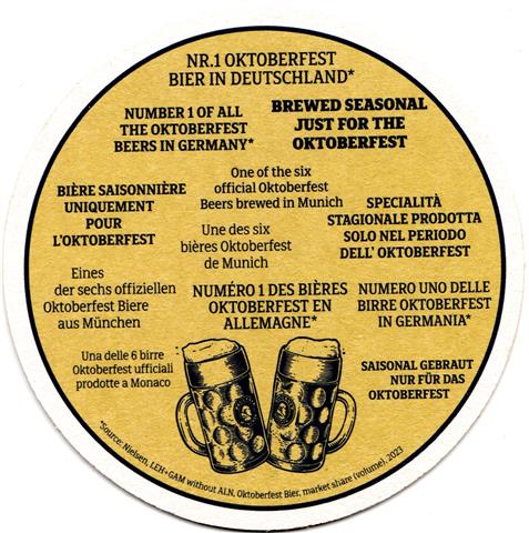 m�nchen m-by paulaner oktoberfestbier 1b (rund215-unten 2 bierkr�ge)